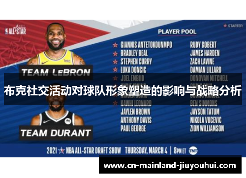 布克社交活动对球队形象塑造的影响与战略分析